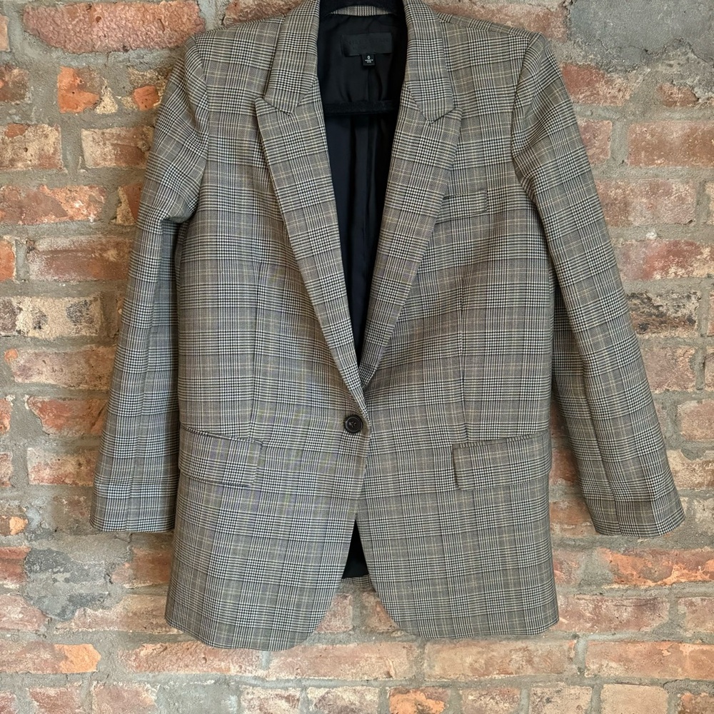 Nili Lotan Brown Check Blazer